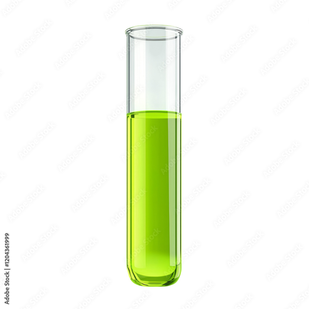 Bright Green Liquid in a Laboratory Test Tube Isolated on transparent background Bright Green Liquid in a Laboratory Test Tube Isolated on transparent background
