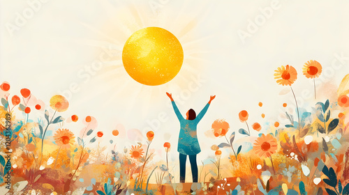 Person stretching hand toward the sun representing hope and optimism