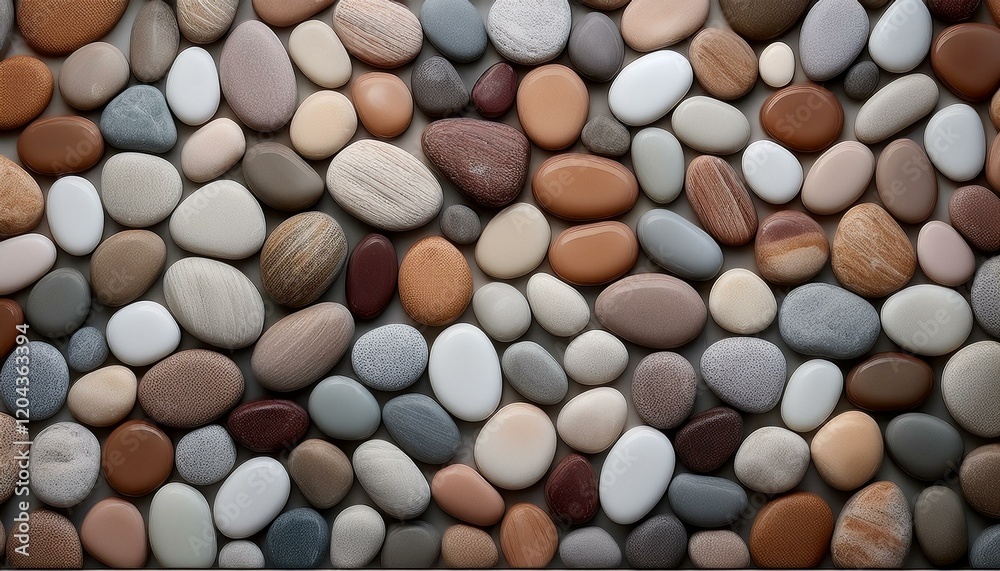 A pebble mosaic tile featuring smooth, rounded stones in earthy tones like beige and gray, creating a natural, textured surface ideal for adding rustic charm to any space. A pebble mosaic tile featuring smooth, rounded stones in earthy tones like beige and gray, creating a natural, textured surface ideal for adding rustic charm to any space.