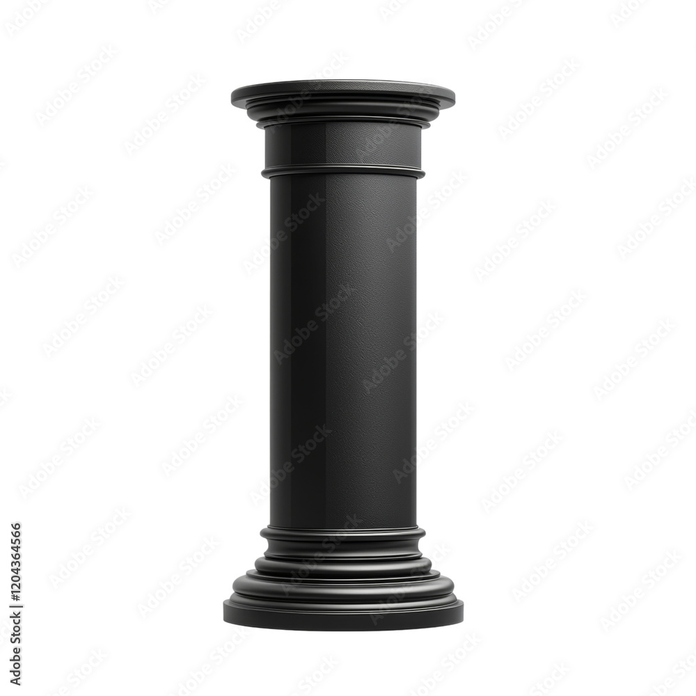 Elegant Black Column for Architectural Design Isolated on transparent background Elegant Black Column for Architectural Design Isolated on transparent background