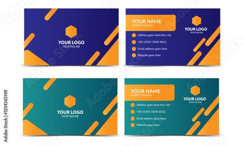 Business Card Modern business card template Flat design Business Card Layout Double sided business card template professional business card gradient color Business card