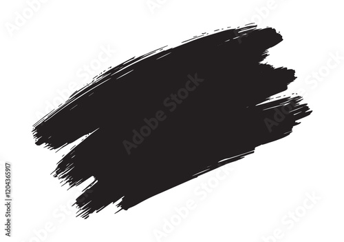 Best Grunge Badge Brush Hand Drawn Black Sticker Black Brush Stroke Vector Illustration for Creative Designs.