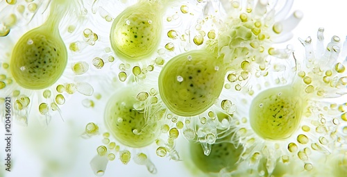 Microscopic and Artistic Representations of Bacteria. AI generated image