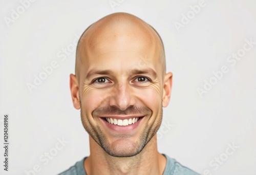 Portrait of a bald man with a warm smile