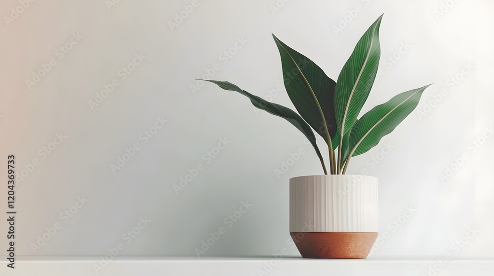 Very clean and aesthetic leaf pot on white background Very clean and aesthetic leaf pot on white background