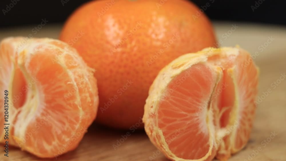 Partially peeled tangerines with detailed skin and juicy segments. Partially peeled tangerines with detailed skin and juicy segments.