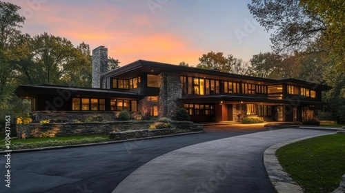 Luxury Modern Home at Dusk