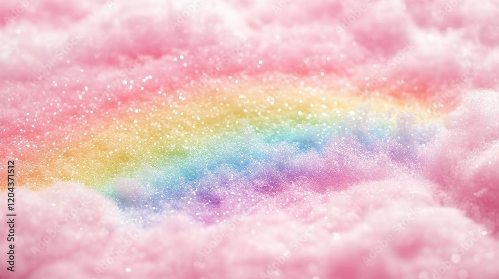 Obraz premium Pastel Rainbow Sparkle Cloud Dream