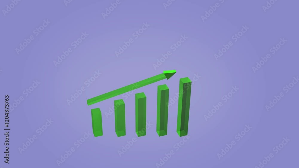 Increasing Graph 3D Animation. Arrow Moving Upward concept. Success. 4K Increasing Graph 3D Animation. Arrow Moving Upward concept. Success. 4K
