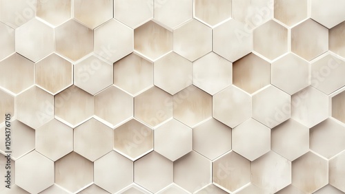Beige Hexagonal Tile Pattern Background