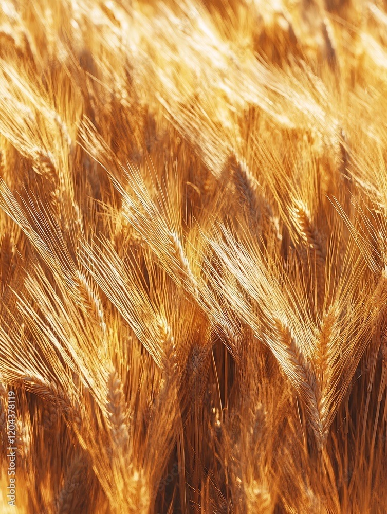 Golden Wheat Field Warm Sunlight Texture. AI Generated