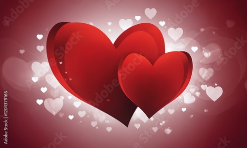 Colorful hearts on a dreamy background creating a romantic atmosphere for celebrations. Valentine’s Day, date, engagement, love, wedding, background