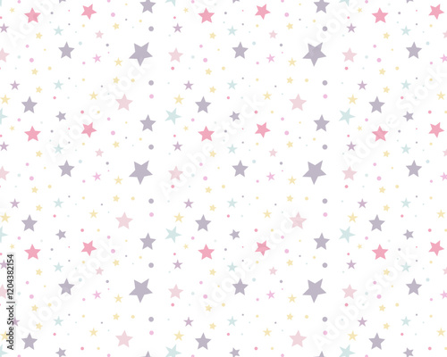 Star seamless pattern. Repeated scatter stars pattern. Vector illustration