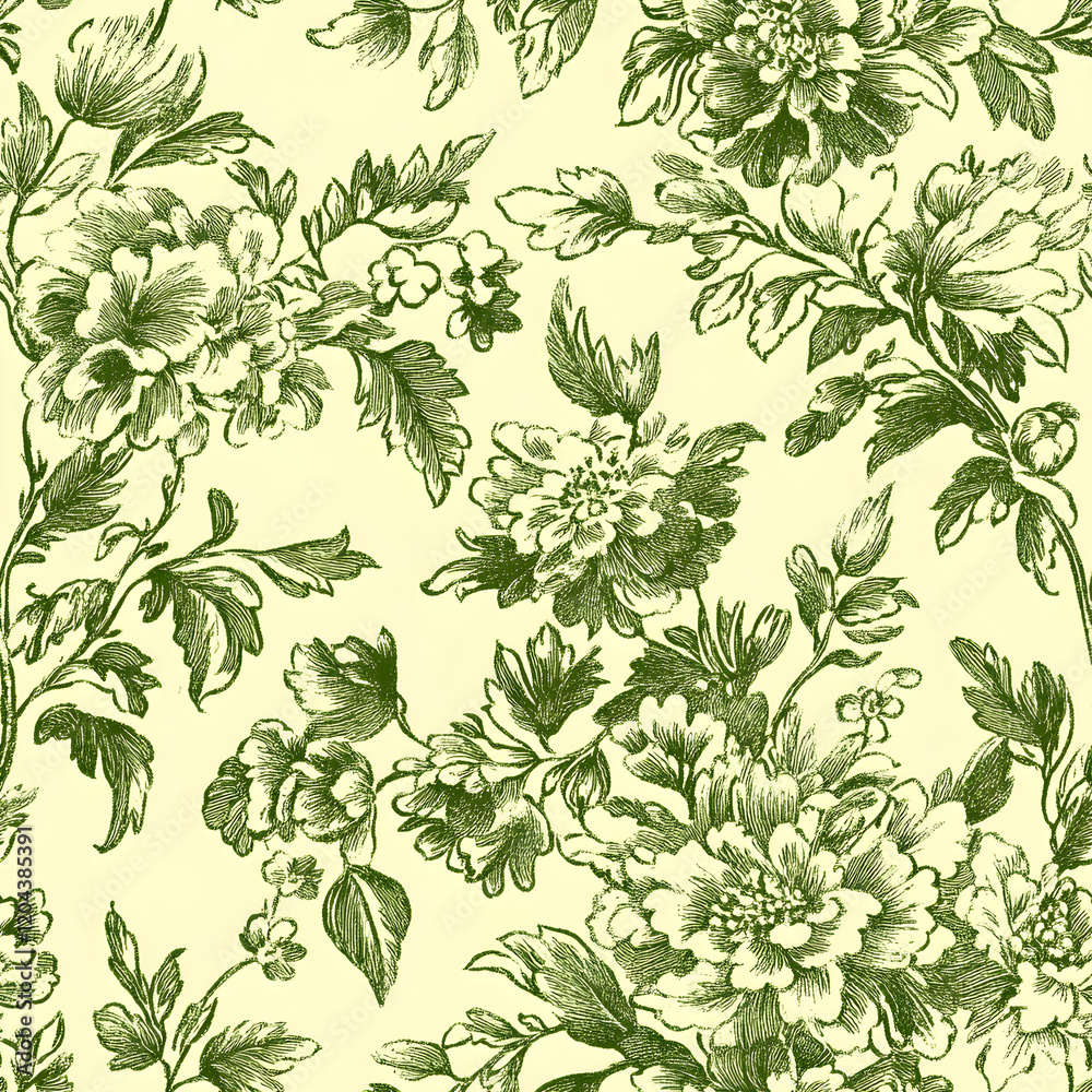 Green Chinoiserie Seamless Pattern Digital Paper Green Chinoiserie Seamless Pattern Digital Paper