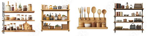 Shelf divider – A tool used to separate different items on shelves for better organization. Isolated on Clear White Background Highly Detailed