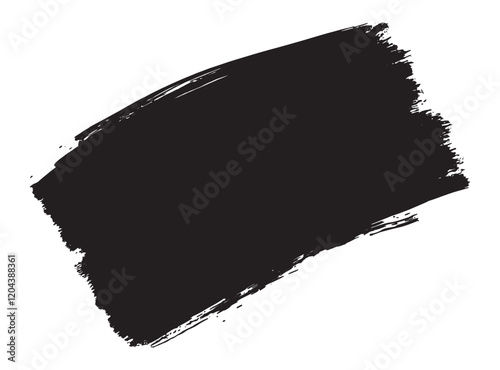 Best Grunge Badge Brush Hand Drawn Black Sticker Black Brush Stroke Vector Illustration for Creative Designs.
