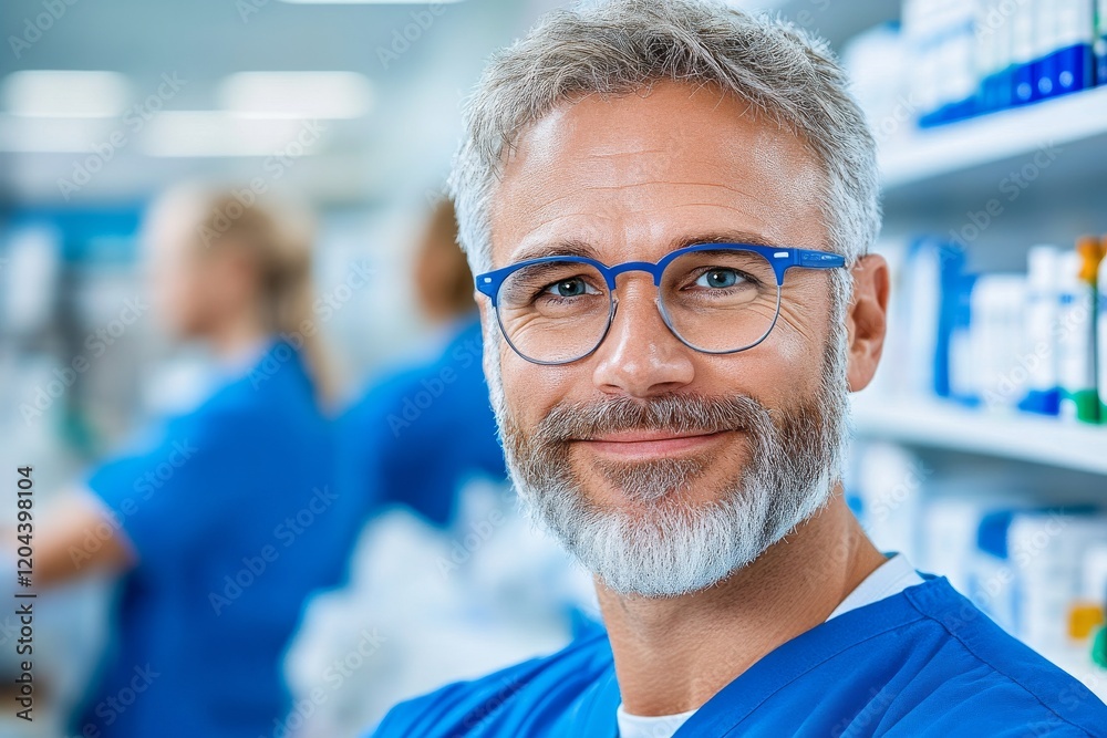 Fototapeta premium A pharmacist giving advice and guidance on taking medication to a patient. Generative AI