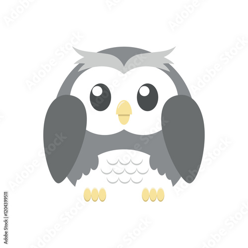 Cute flat Owl vector illustration