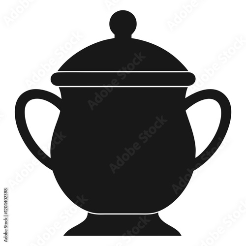 Sugarpot Icon Silhouette Vector Illustration Simple Black Outline for Kitchen Utensil Design photo