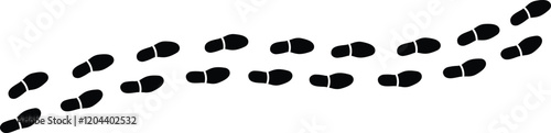 Footprint Steps Design on White Background