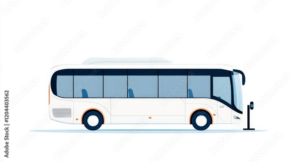 White luxury coach with sleek minimalist design, emphasizing elegance, comfort, and high end travel in premium transportation services White luxury coach with sleek minimalist design, emphasizing elegance, comfort, and high end travel in premium transportation services