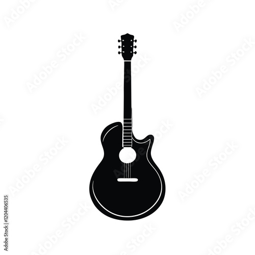 acoustic guitar isolated on white