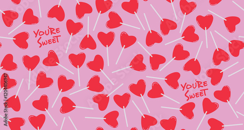 Saint Valentine's Day romantic love background. Seamless vector pattern. Candy pattern.