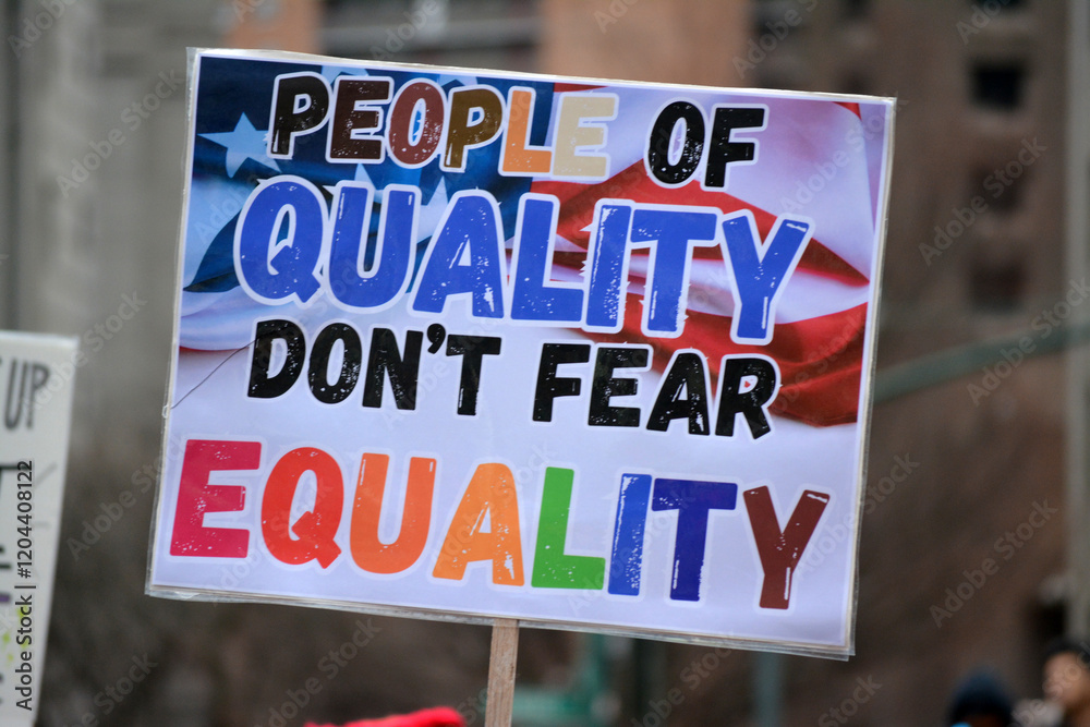 Sign being held at the People's March 2025 in New York City.