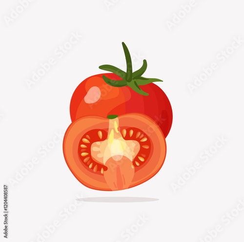 Sliced Tomato Illustration – Vector Art