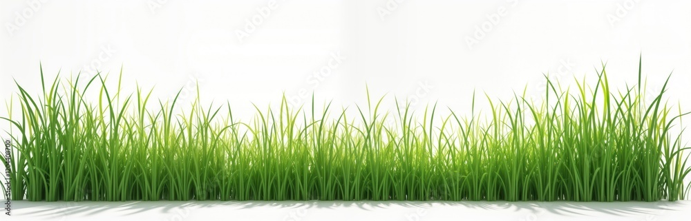 Green grass tufts arranged in meadow. Vivid green hues illustrate spring summer. Isolated on white backdrop. Natural image for website design. Eco-friendly backdrop. Beautiful illustration. Growth. Green grass tufts arranged in meadow. Vivid green hues illustrate spring summer. Isolated on white backdrop. Natural image for website design. Eco-friendly backdrop. Beautiful illustration. Growth.