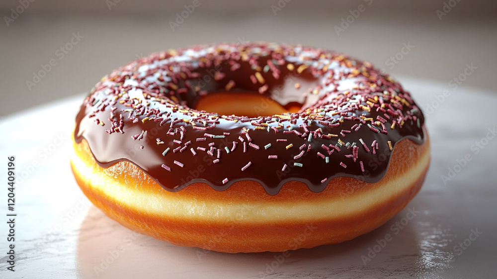 Donut in chocolate glaze, donut in pink glaze, donut in white glaze. Donut in chocolate glaze, donut in pink glaze, donut in white glaze.