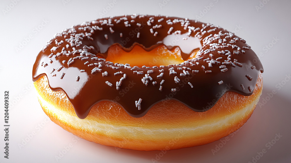 Donut in chocolate glaze, donut in pink glaze, donut in white glaze. Donut in chocolate glaze, donut in pink glaze, donut in white glaze.
