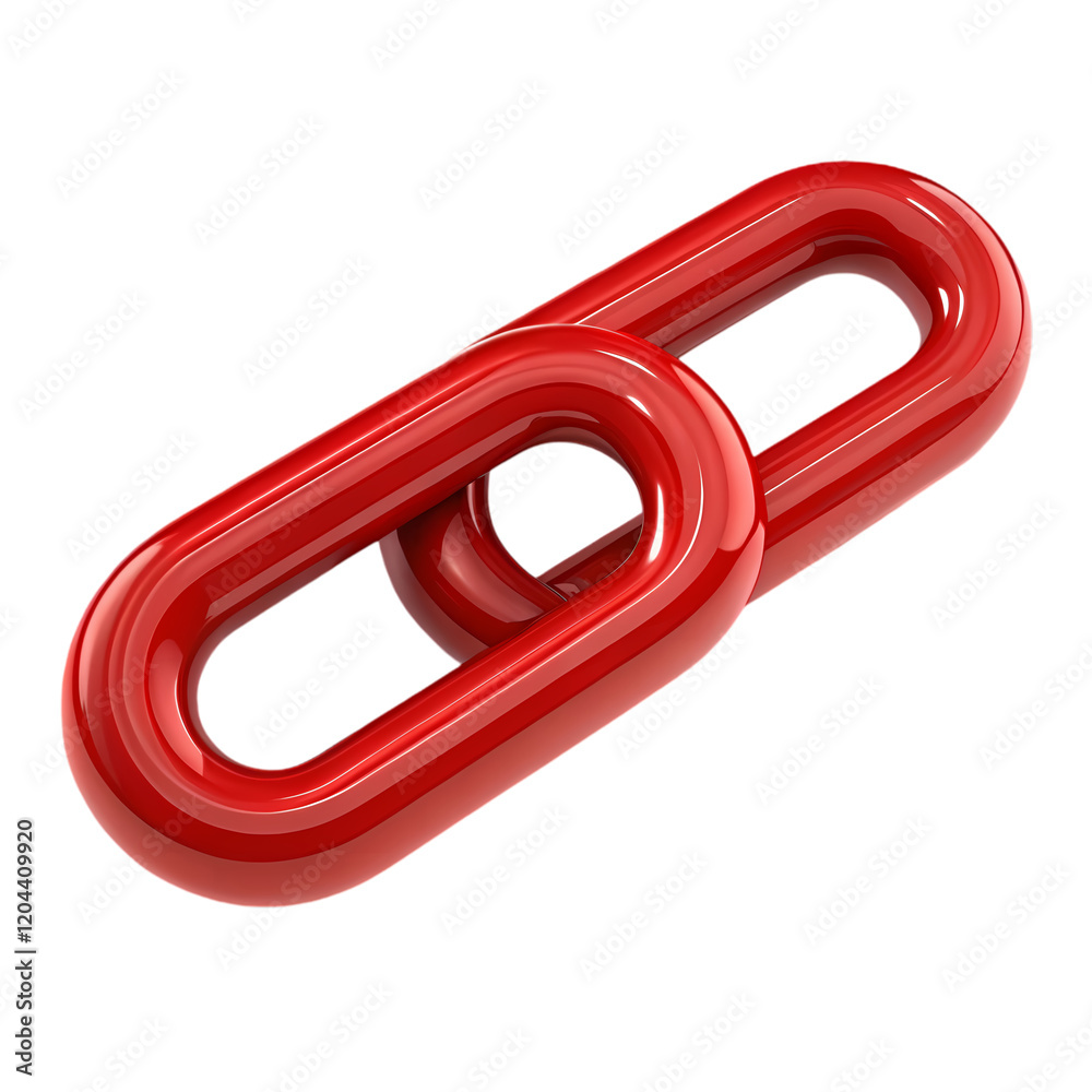 3D Red Chain Link Icon: Bold, Modern, Connection Symbol for Websites, Apps, and Presentations. 3D Red Chain Link Icon: Bold, Modern, Connection Symbol for Websites, Apps, and Presentations.