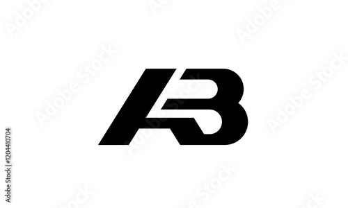 Letters A B Black AB Initials Logo Design - Minimalist Monogram Branding Template