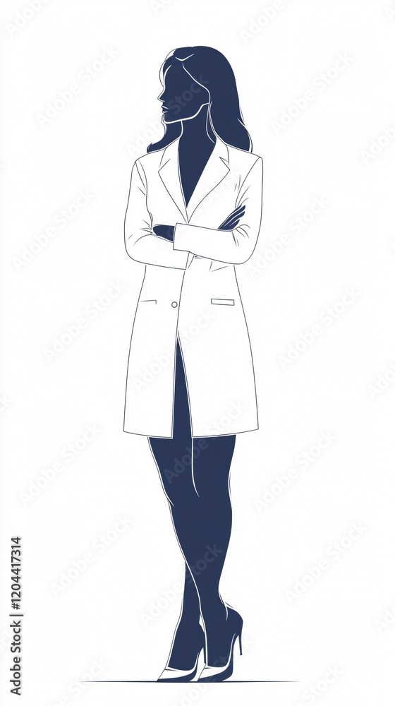 Confident Female Doctor Silhouette: A Portrait of Professionalism in Healthcare Confident Female Doctor Silhouette: A Portrait of Professionalism in Healthcare
