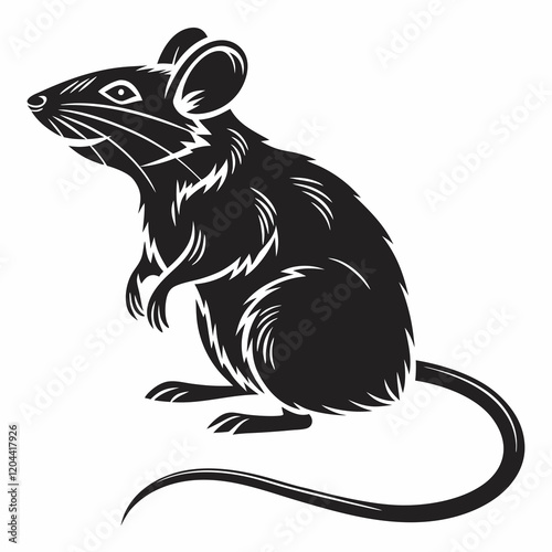 The silhouette of a rat standing on its hind legs