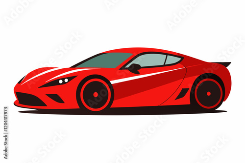 red sports car isolated