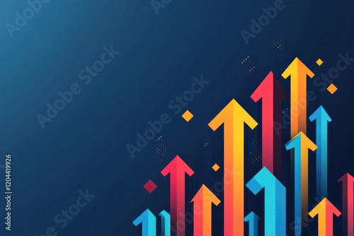 Business growth concept with arrow graphics.