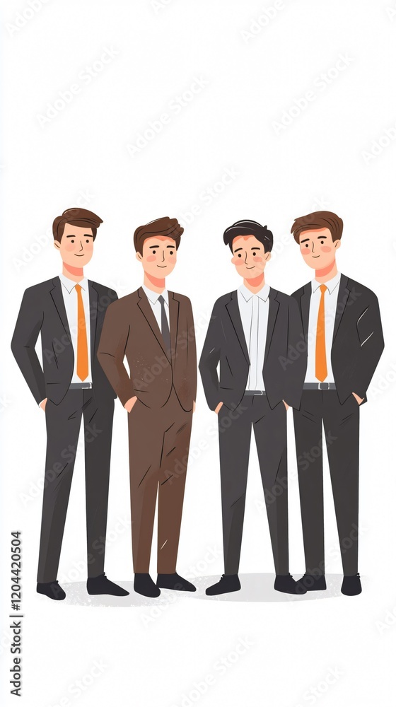 Confident Business Team in Suits - Professional Teamwork and Corporate Success Confident Business Team in Suits - Professional Teamwork and Corporate Success