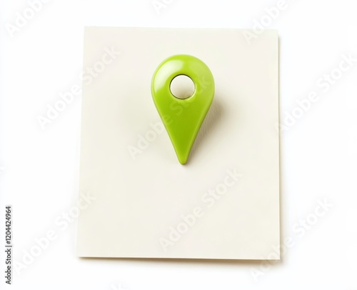 Free Download White Post-it Note with Green Pin on White Background, Clip Art Style - GFXLoad