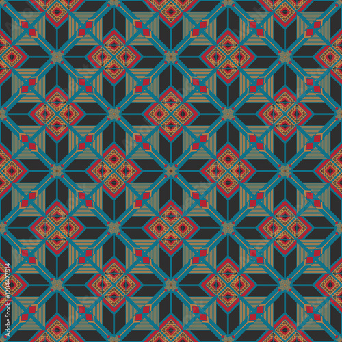 American tribal ethnic native pattern seamless.Traditional Navajo,Aztec,Apache,Southwest and Mexican style fabric pattern.Abstract vector motif pattern.For fabric,clothing,blanket,woven,wrap,decorate.