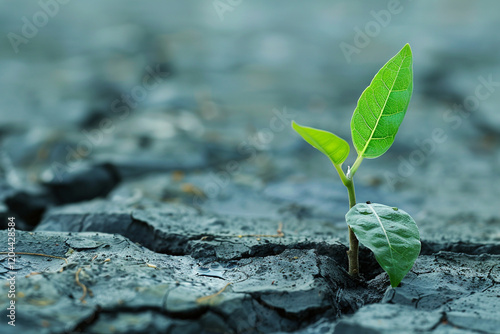 Thriving Growth: A Plant Emerging from Rich Soil – The Power of Nature's Cycle