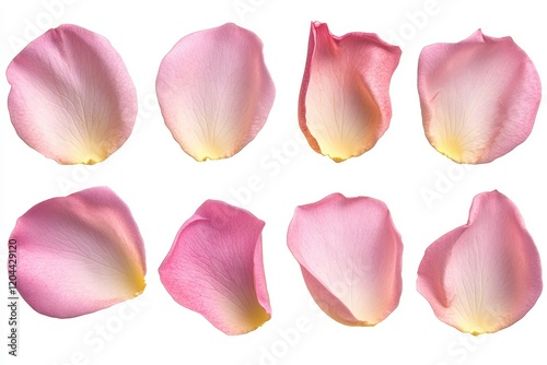 Wallpaper Mural Set of pink rose petals each with a different shape and orientation isolated on a white background Torontodigital.ca