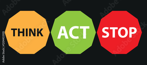 Modified colorful road signs with a safety message
