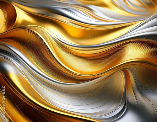 gold and silver silky sleek waves photo