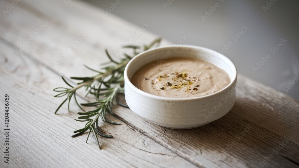 Creamy Rosemary Sauce in a Rustic Bowl Creamy Rosemary Sauce in a Rustic Bowl