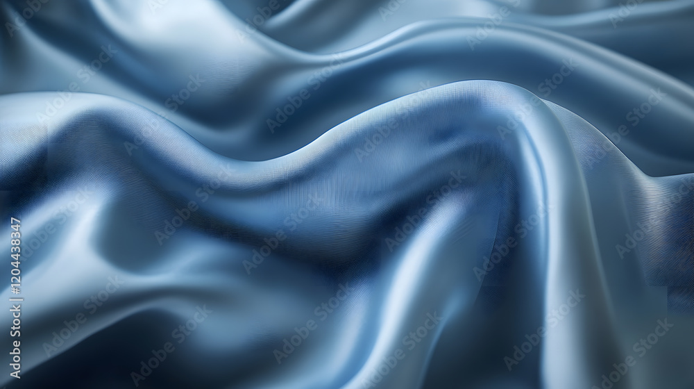 Obraz premium Shimmering satin texture in deep blue, perfect for creating a luxurious and stylish atmosphere.