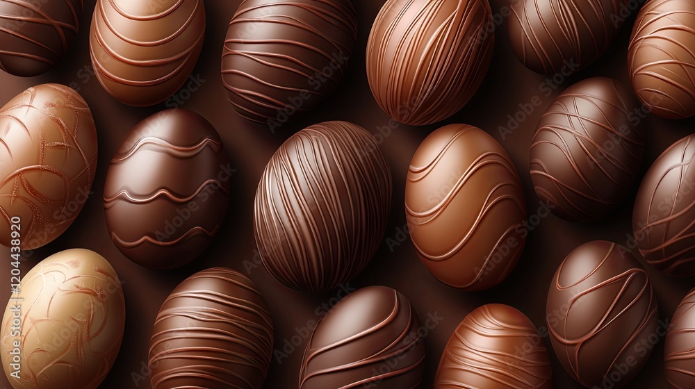 Naklejka premium Artistic chocolate Easter eggs