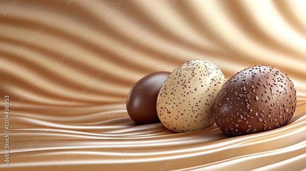 Artistic chocolate Easter eggs