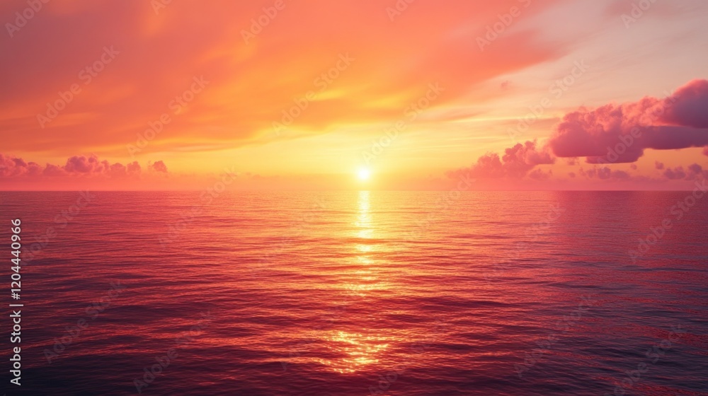 Fototapeta premium Vibrant sunset over calm ocean water. (2)